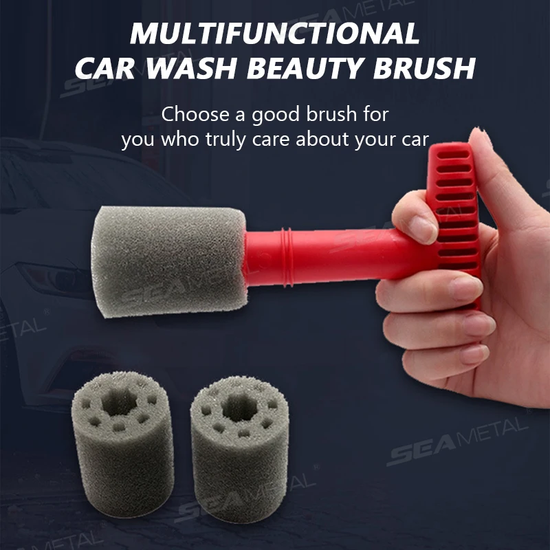 SEAMETAL Motorcycle Wheel Hub Nut Cleaning Brush Steel Ring Screw Gap Brush For Motorbike Car Detailing Brush Cleaning Tools