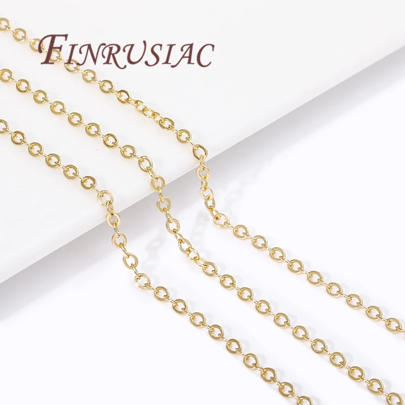 1.2mm 1.6mm 2mm 18K Gold Plated Chains O Shape Chains For DIY Jewelry Making Necklace Accessories,Bulk Chain Wholesale image 5