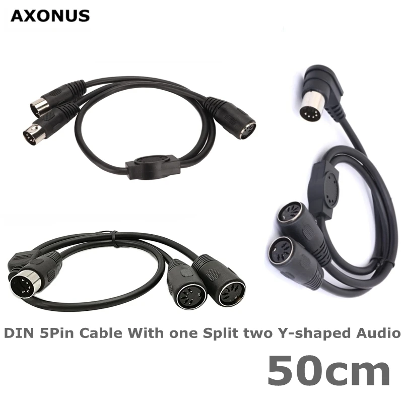 For Speaker Amplifier Large DIN 5Pin Cable With one Split two Y-shaped Audio MIDI 5Pin male to female Cable