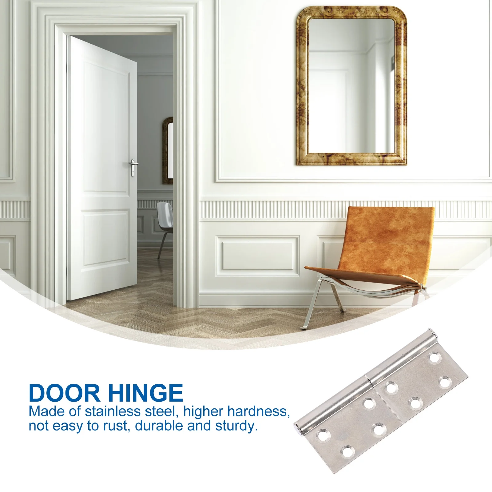 

4Pcs Stainless Steel Hinges Heavy Duty Door Hinge for Cabinet Wooden Door Wardrobe Smooth Quiet Operation Lift Off Flag Hinges