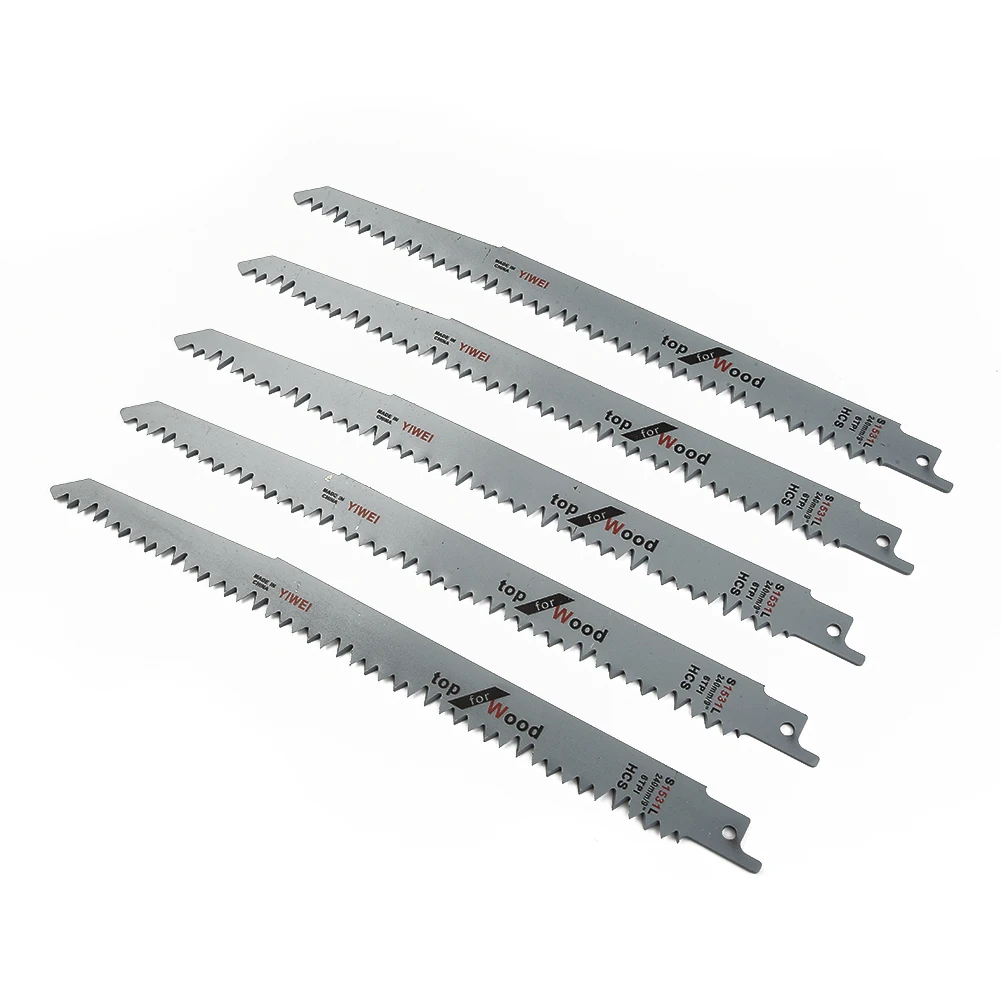 1/3/5PCS 240MM HCS Reciprocating Saw Blades S1531L Cutting Curve Hacksaw Blades High Carbon Steel Woodworking Tools