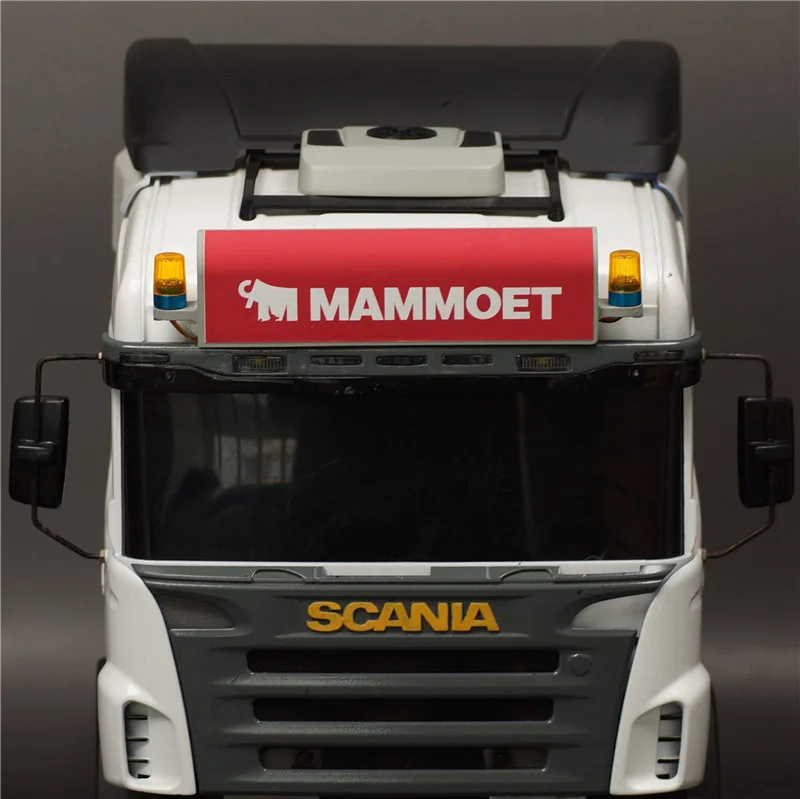 Świetlne reklamowe Osłona przeciwsłoneczna LED Light Box dla 1/14 Tamiya RC Truck Trailer Wywrotka Scania R620 730 Samochodowe części do