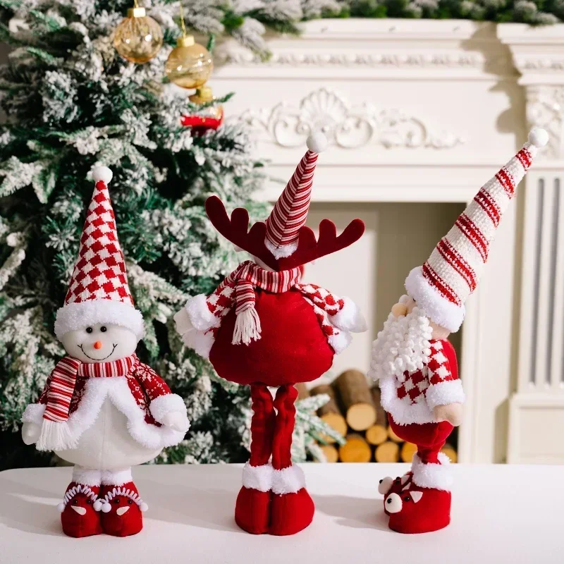 Telescopic Christmas Doll Santa Snowman-Reindeer Christmas Decoration For Home Xmas Navidad Noel Gifts New Year 2024 #