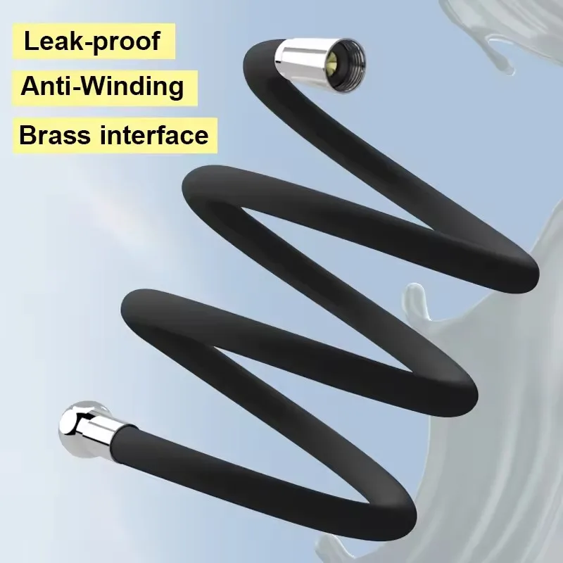 

Upgraded 1.5/2/3M Silicone Shower Head Hose Flexible Anti-Winding Explosion-proof Pipe High Pressure Handheld Showerhead Tube
