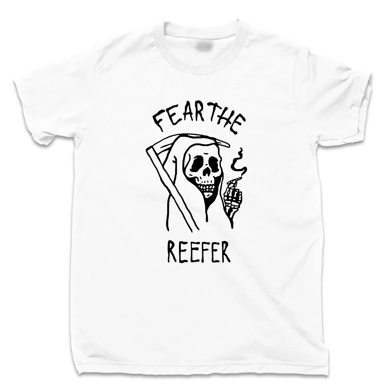 Grim Reaper Fear camiseta The Reefer Marijuana Cannabis Spliff Doobie ropa de hombre de moda cómoda y suave transpirable