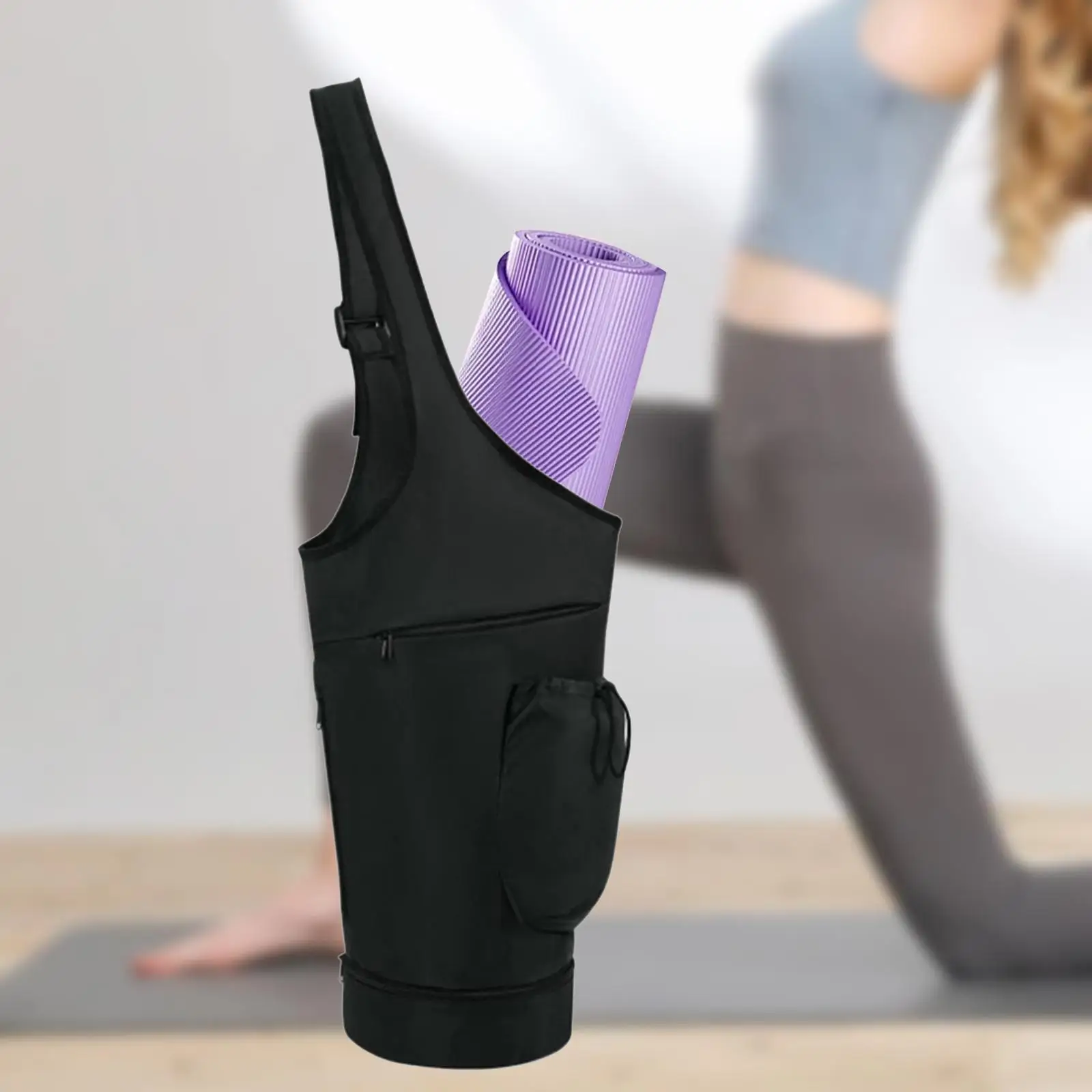 

Yoga Mat Holder Bag Waterproof Wet Pocket Drawstring Fitness Pouch Large Opening Carry Bag Yoga Mat Carrier for Training