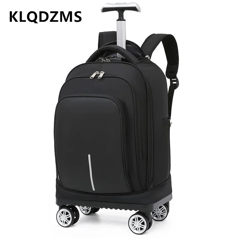 KLQDZMS Luggage Travel Bag 18 Inches Boarding Box Nylon Trolley Bag Multifunctional Shoulder Bag Carry-on Travel Suitcase