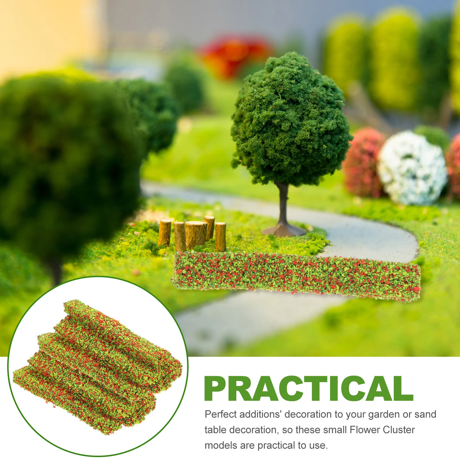 

20 Pcs Simulated Flower Decoration Simulation Landscape Cluster Miniature Scenery Model Shrub Sponge Faux Plant