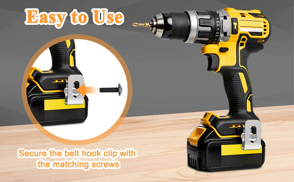 2PCS Elektrische Bohrer Gürtel Clip Haken Für DeWalt 20V Bohrer Fahrer N268241 N169778 DCD980 Hammer Schlagschrauber Zubehör – Detail 2