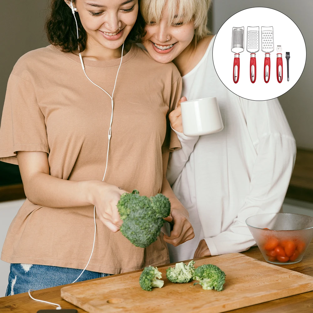 

1 set Cheese Grater Vegetable Slicer Food Cutting Tool Stainless Steel Plastic Ergonomic H Carrot Potato Grater Kitchen