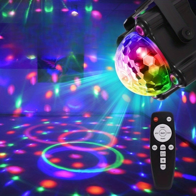 Partylichter, Discokugel-Licht, DJ-Disco-Licht, klangaktiviertes LED-Licht, 6 Farben