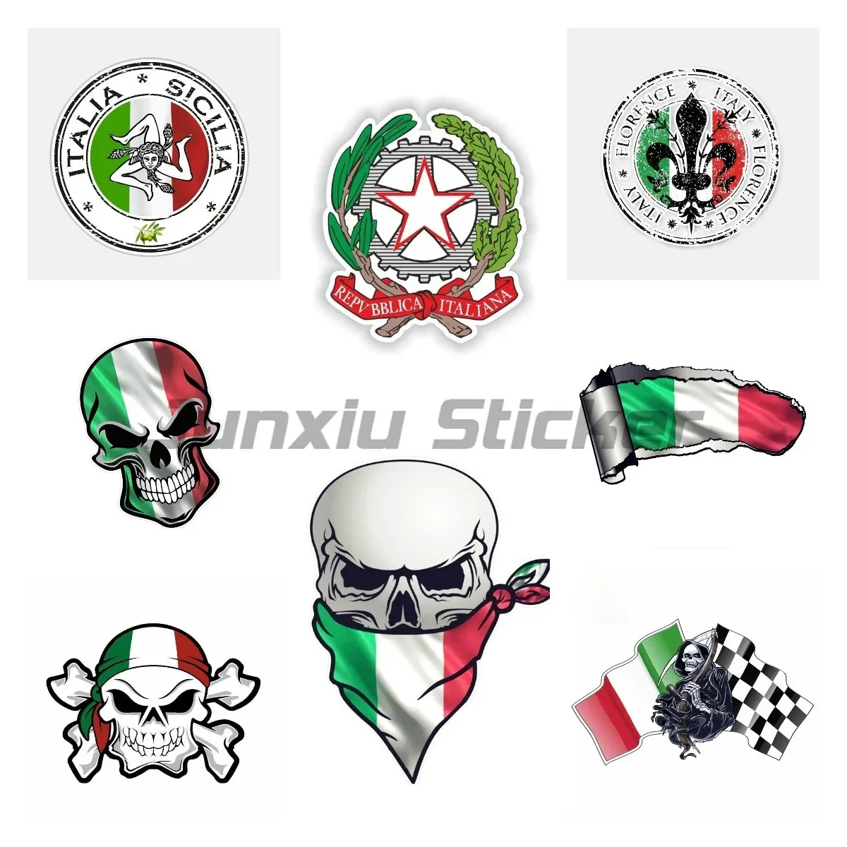 

Italian Republic Coat of Arms Decal Car Sticker for Auto Motocross Racing Laptop Helmet Trunk Vinyl Waterproof Decal