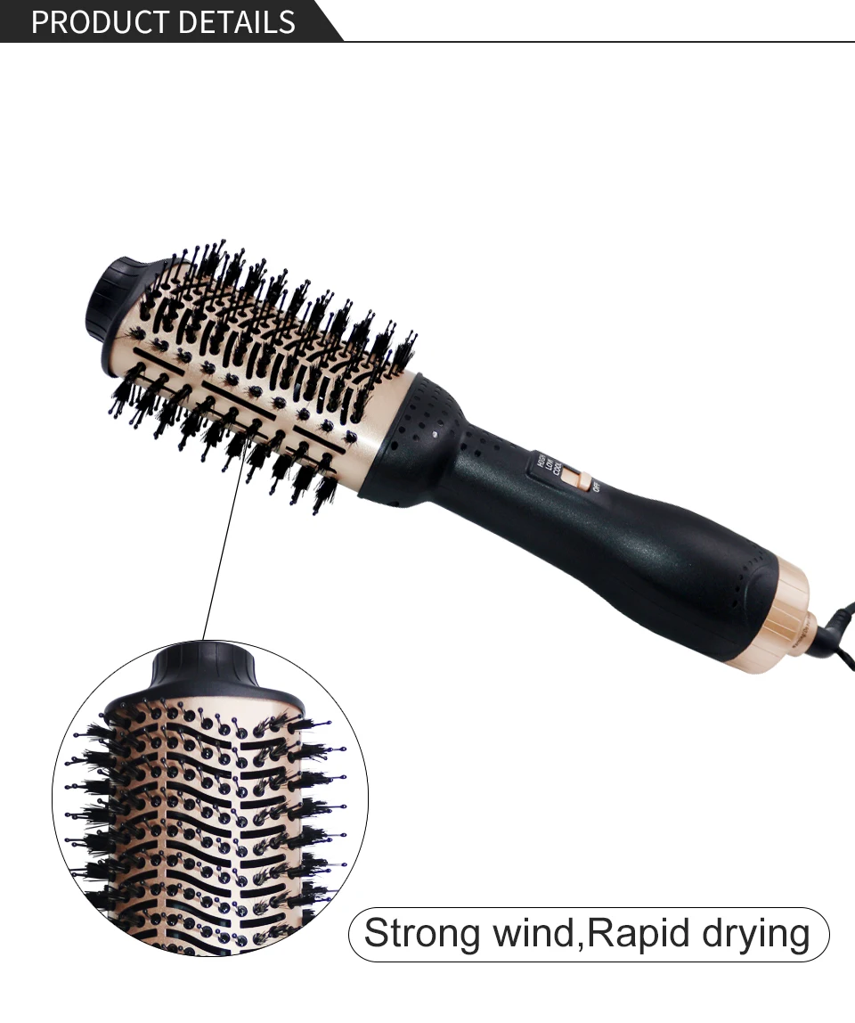 One-Step Hair Dryer & Volumizer 3 in 1 Brush With Ionic Technology for Straightening Curling Drying 3 Adjustable Heat Setting US