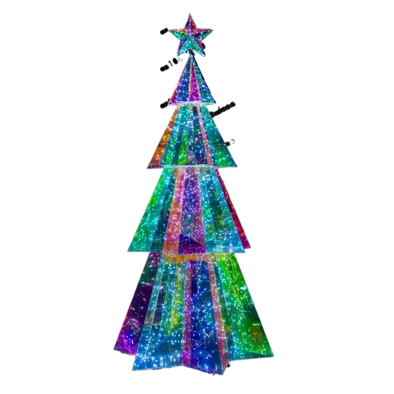 4 Layers Hexagonal LED Artificial Christmas Tree Light Outdoor Hotel Shopping Mall Park Decoration