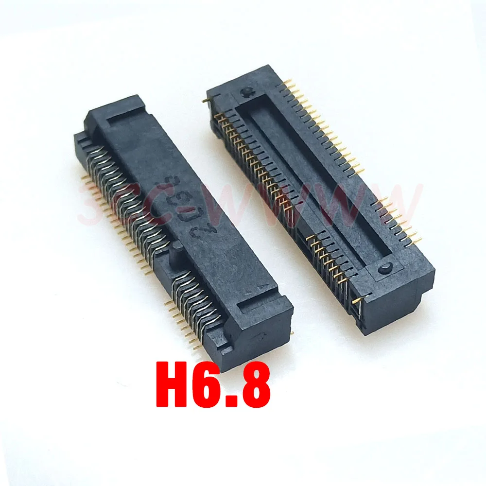 MINI PCIE Msata Connector PCI-E Socket Slot 52Pin Card Holder H4.0MM H5.2 H5.6 H6.8 H-8 H9.0 For Notebook Mini PCIE 52P SMT SSD