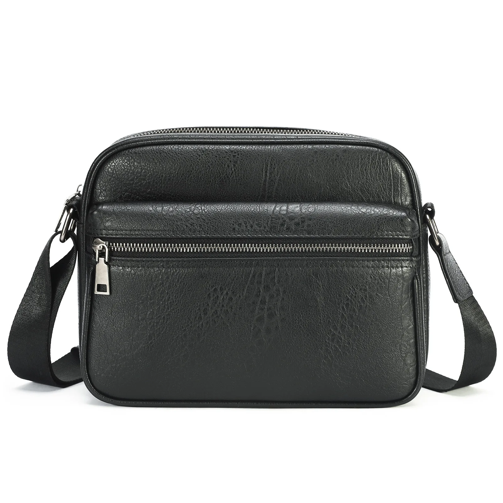 

Genuine Leather Shoulder Bag for Men, Horizontal Square Crossbody Bag with Casual and Sporty Style