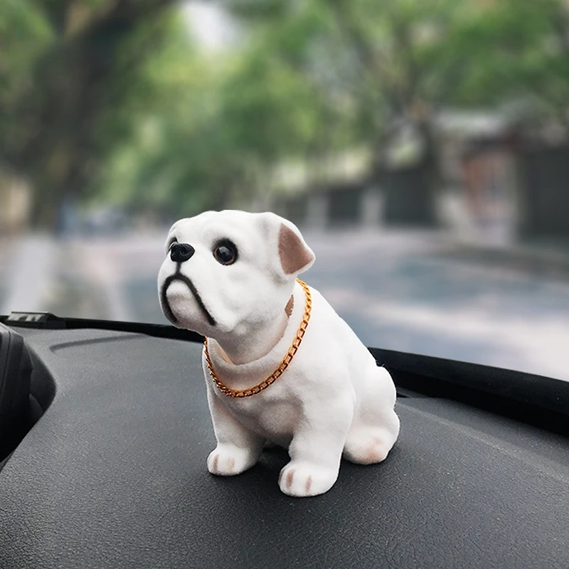 Nodding Dog Moving Head Husky Resin Imitation Dog Toy Dashboard Decoration Cute Auto Parts Car Accessories Funny Ornaments