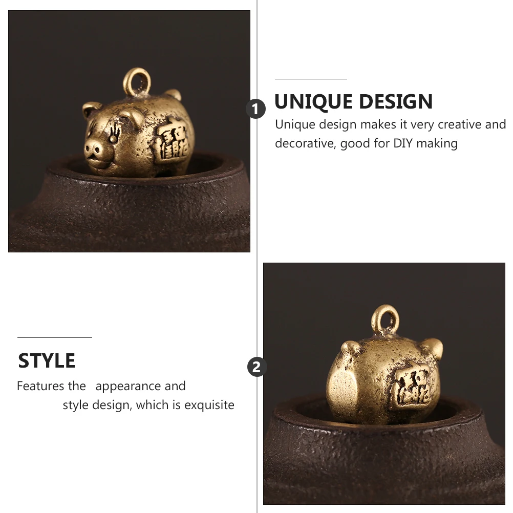 

2 шт. латунный кулон «Маленькая свинья», стильный ретро-брелок, подвеска, многоцелевая сумка «сделай сам», орнамент, винтажное маленькое латунное ремесло