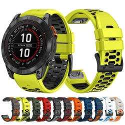 QuickFit 22mm 26mm Sport Breathable Silicone Strap For Garmin Fenix 7X 7 Pro 6X 6 5 5X Plus/Epix 2 47mm 51mm Bracelet Watchbands