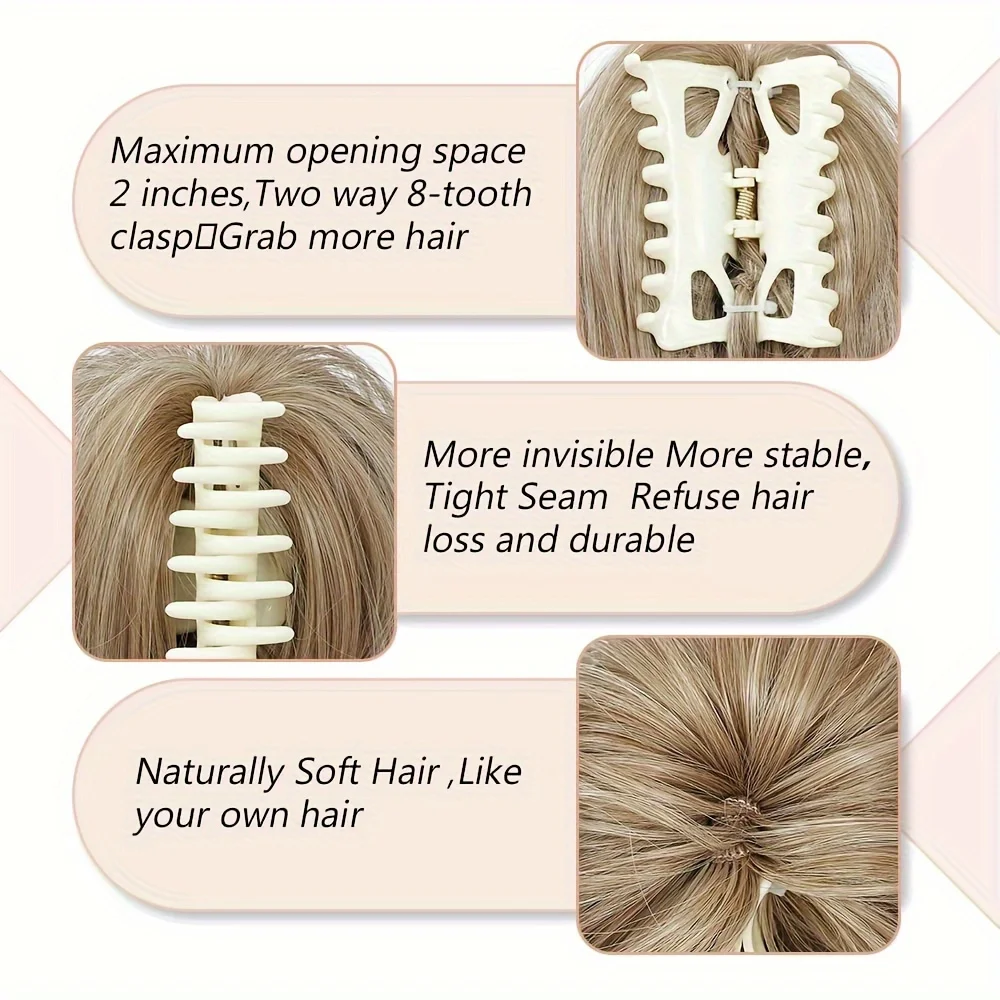 지저분한 번 헤어 피스 클로 클립 밴드, 시뇽 합성 가발, 헤어클립 익스텐션, 툴드 업도 포니테일 스크런치 헤어 액세서리
