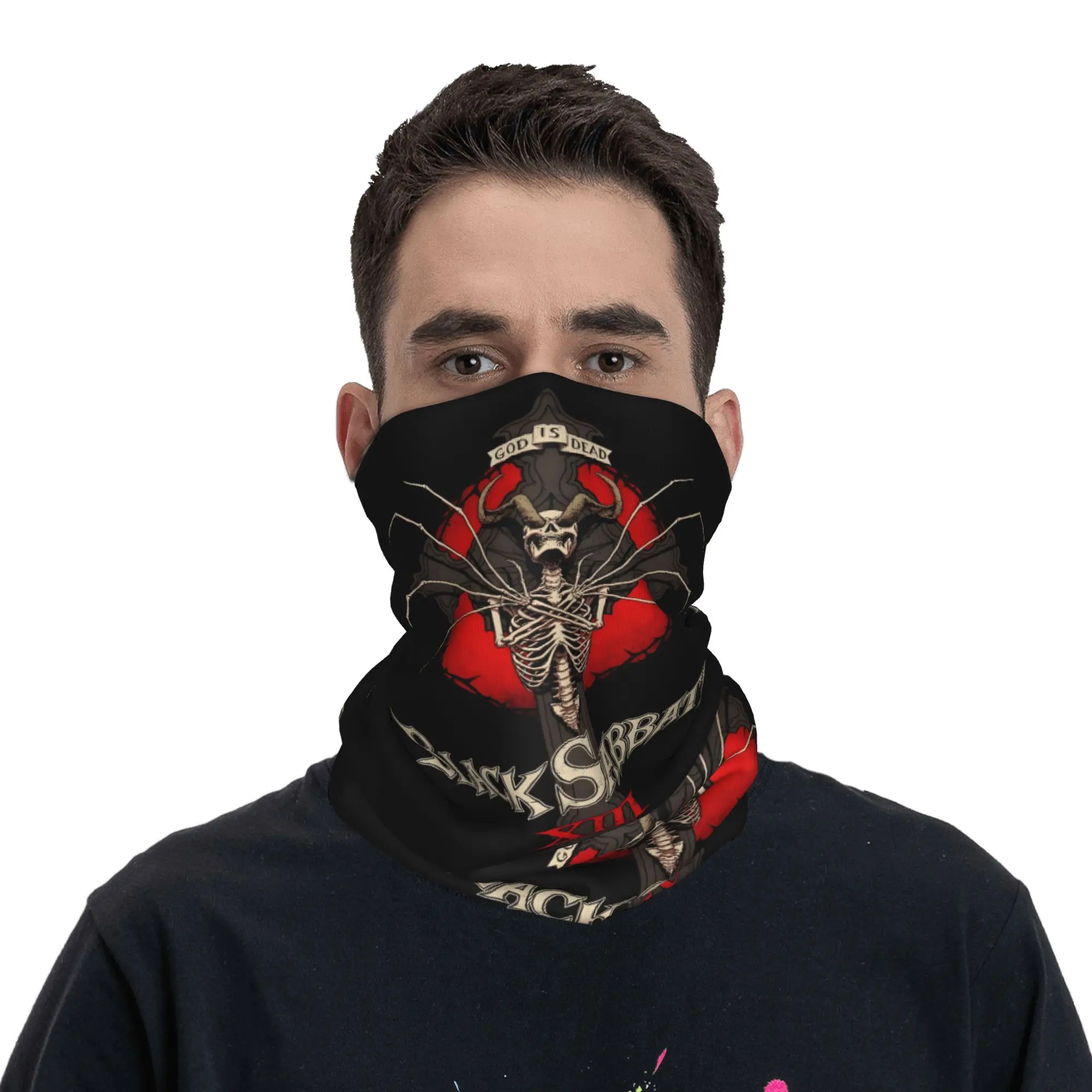 Custom S-Sabbathed Heavy Metal Bandana Neck Gaiter for Ski Hunting Women Men Wrap Scarf Mystery And Religion Balaclava Warmer