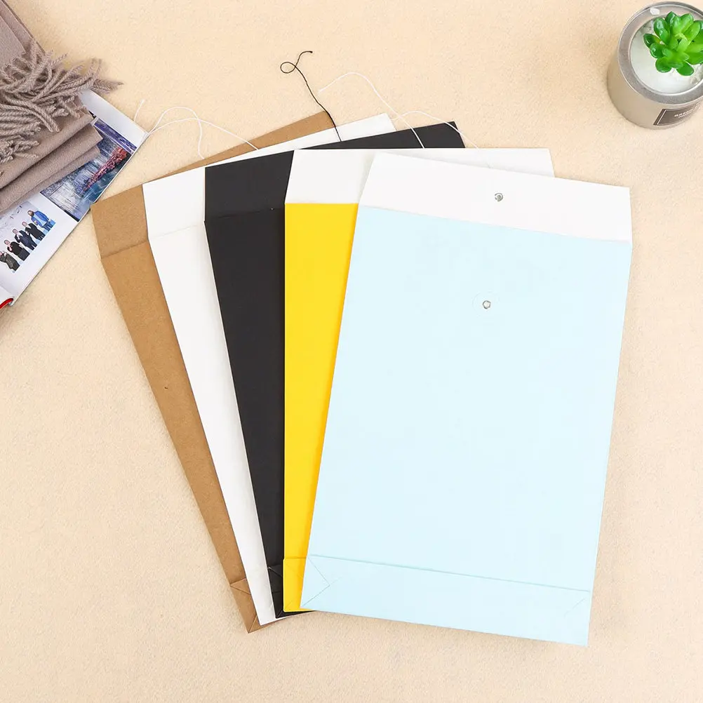 

6Pcs A4 White Document Carrier File Bag Paper Portfolio Business Storage Case Office Travel Document Organizer Folder