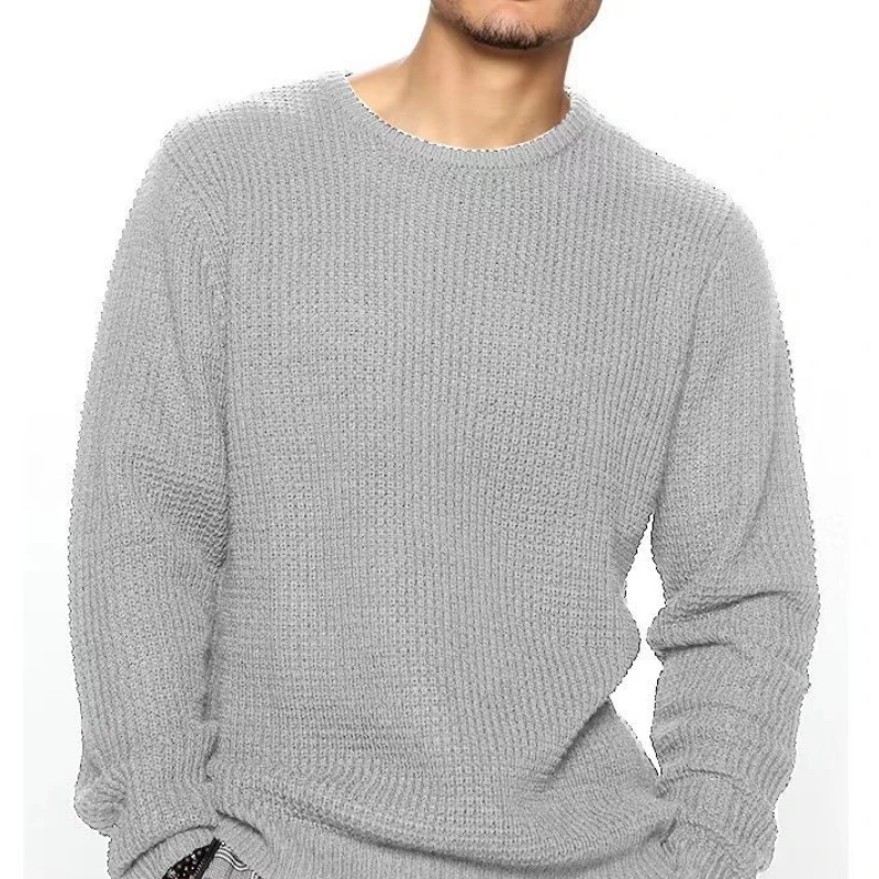 Bild 3: 2026 männer Gestrickte Pullover Frühling Herbst Männer Casual Warme Pullover Männer Einfarbig Rundhals Pullover Männlich Strickwaren Kleidung