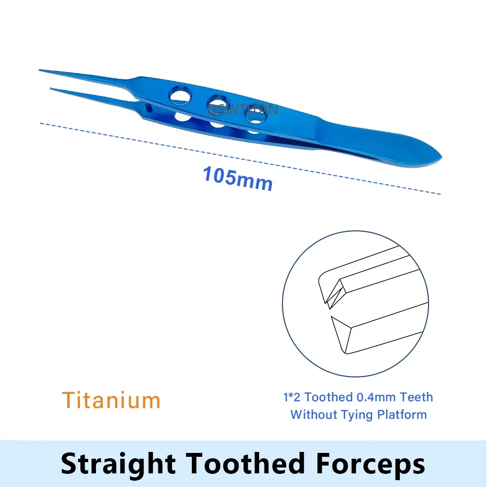 Ophthalmic Toothed Forceps Surgical Tweezers Titanium/Stainless Steel  Microsurgery Instrument