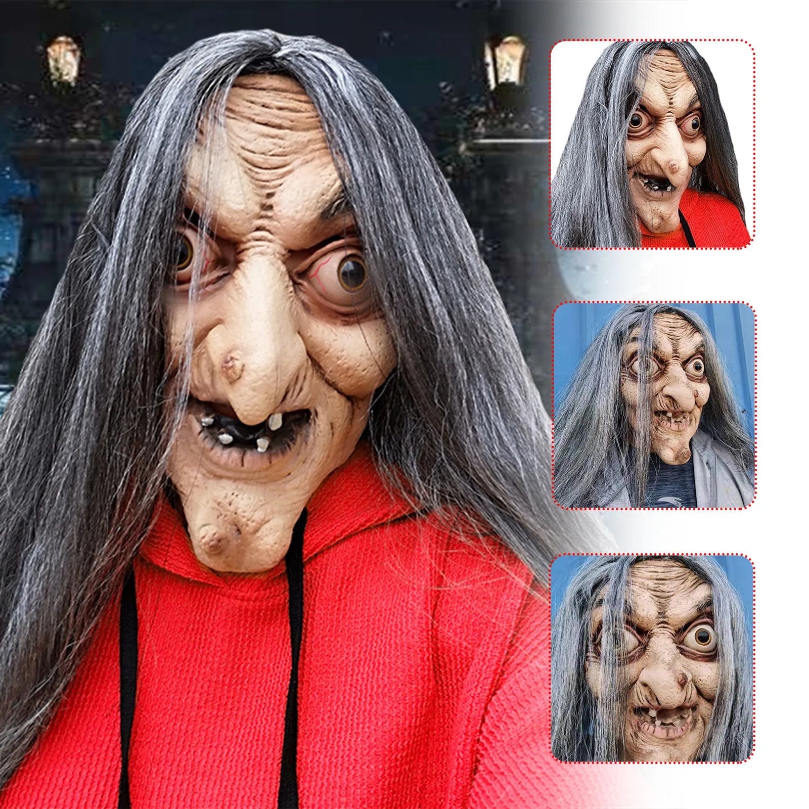 Scary Mask Latex Full Head Cosplay Mask Halloween Scary Devil Mask Novelty Costume Party Props 2024 Suministros Para Fiestas