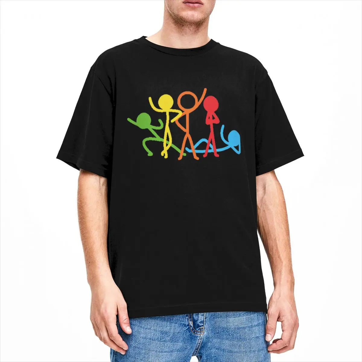 Alan Becker Stickman Figures T Shirt Summer Streetwear T-Shirts 100% Cotton Fashion Tshirt For Mens Short Sleeves Print Tops