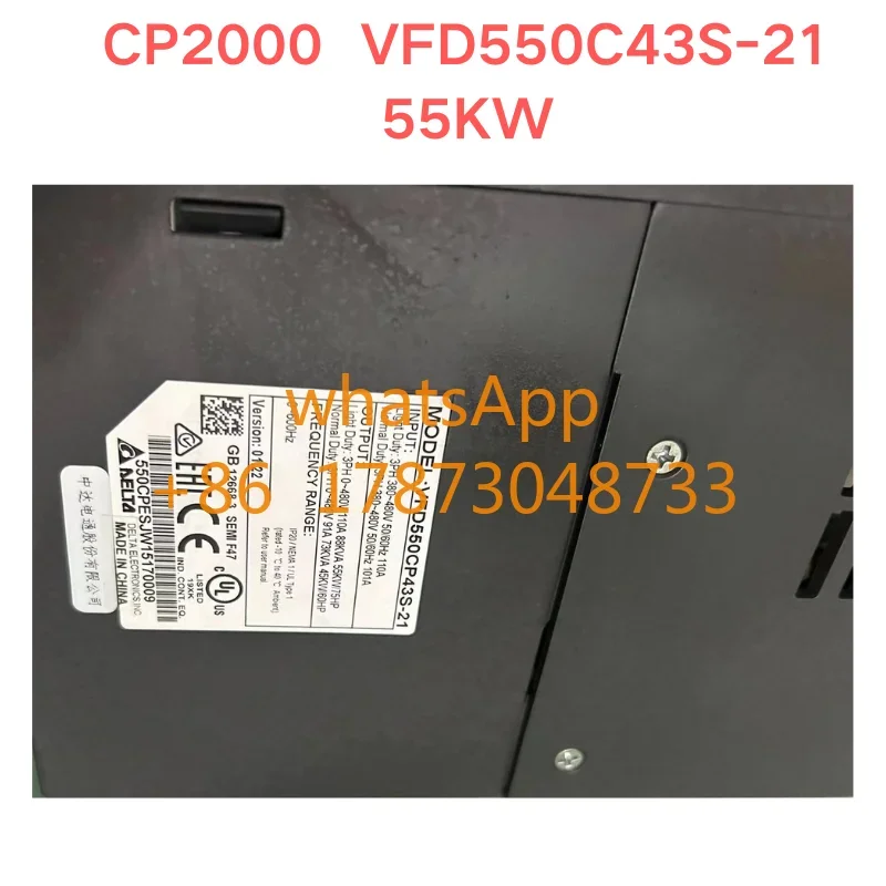 Second  hand DELAT CP2000  VFD550C43S-21  55KW  test OK