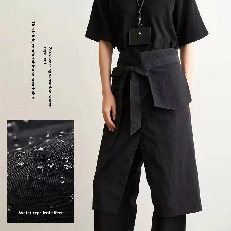【CC】Half Body Kitchen Apron Waterproof Aprons With Split Leg Design Coffee Shop Barber Home Cleaning Work Clothes