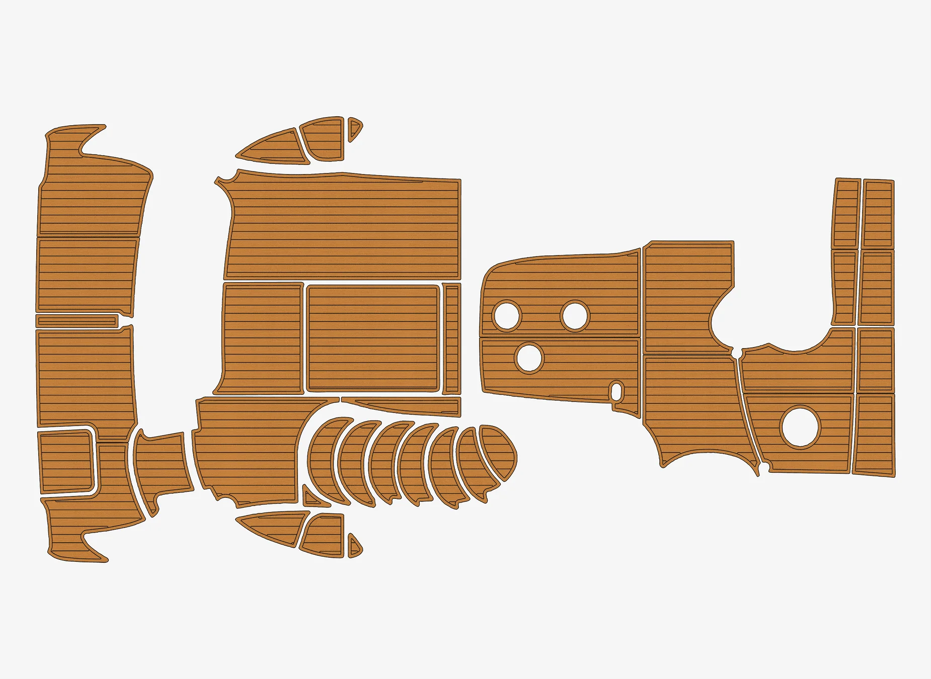 

Marine Faux Teak EVA Non-Slip Mat -2009-2015 Meridian 441 SB Self-Adhesive 1/4" (6mm) Boat Deck Pad for Cockpit & Deck