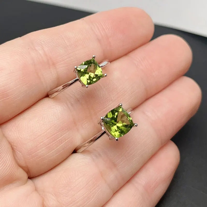 

Лидер продаж, роскошное серебряное кольцо высокого качества, 100% натуральное кольцо с перидотом, настоящее ювелирное изделие из стерлингового серебра 925 пробы для женщин, обручальное кольцо