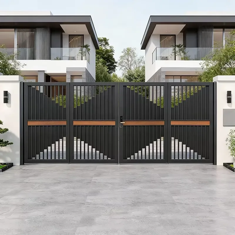 Outdoor Automatic Main Entrance Design Electric Aluminum Driveway Bi Folding Gate for House Foldable Gate Opener Automatic