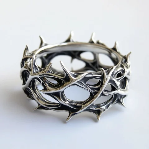 Creative retro gothic thorn ring, copper material, ladies fashion anime cartoon ring suitable for gift