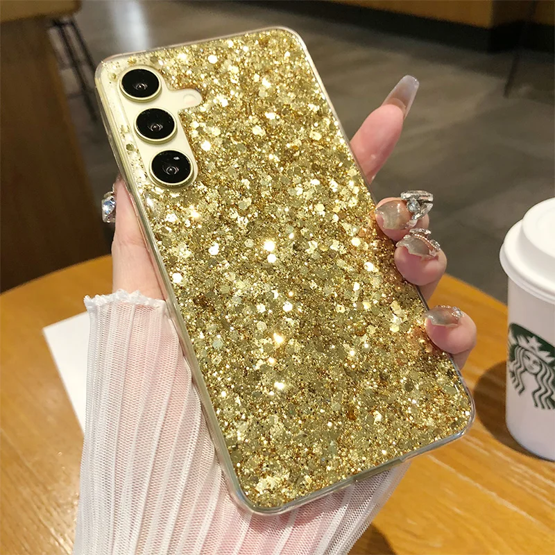 Luxury Glitter Epoxy Soft Silicone Case for Samsung Galaxy A06 S24 ULTRA A16 PlUS A23 A14 A54 A34 A25 A15 A05 A35 A55 A04S Cover