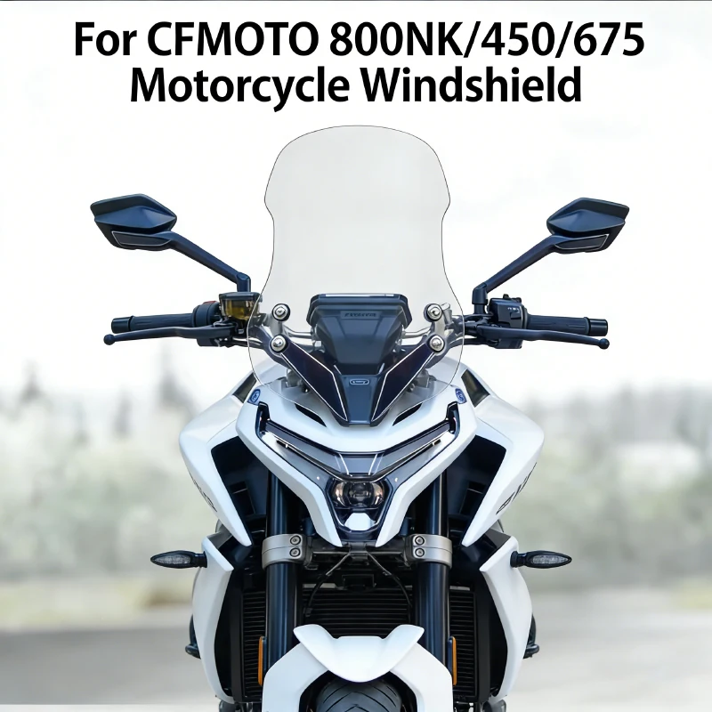 

Для мотоциклов CFMOTO 800NK/450/675: Ветровое стекло с увеличенной высотой, дефлектор, солнцезащитный козырек и защита груди – аксессуары для модификации