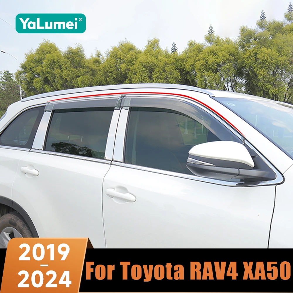 

Автомобильный оконный козырек, дефлектор от солнца и дождя, навесы, накладка для Toyota RAV4 XA50 2019 2020 2021 2022 2023 2024, гибридный