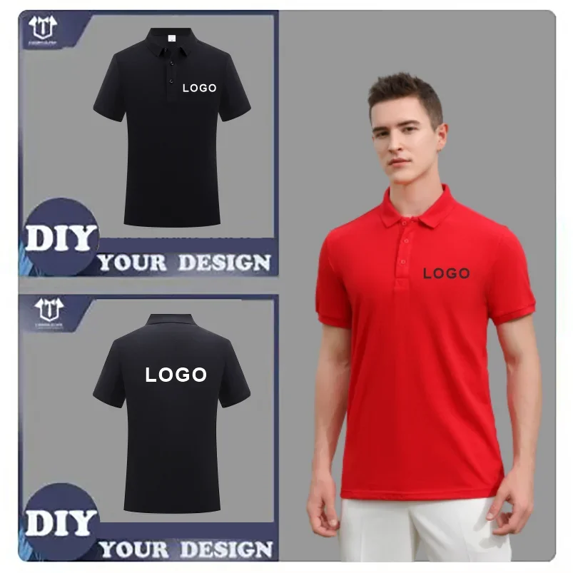 Summer Casual 100% Cotton Polo Shirt Customized Logo Print Text Picture Brand Embroidery Personal Design Breathable Tops for Men