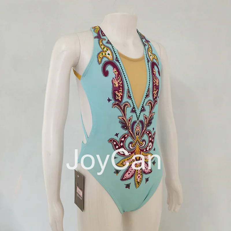 JoyCan Swimming suits Girls Women Blue Synchronized Swimming Wear for Competitiion