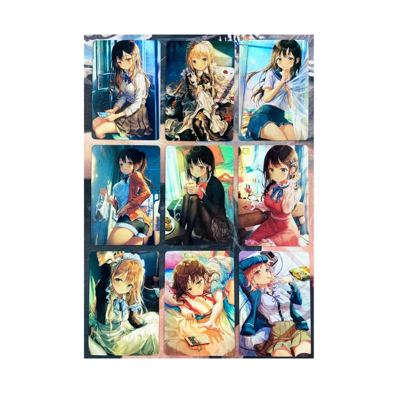 

9pcs/set Anime Characters Cards ACG Exquisite Girl Series Maid Uniform JK Otaku Girl Sexy Girls Hobby Collectible Game Cards