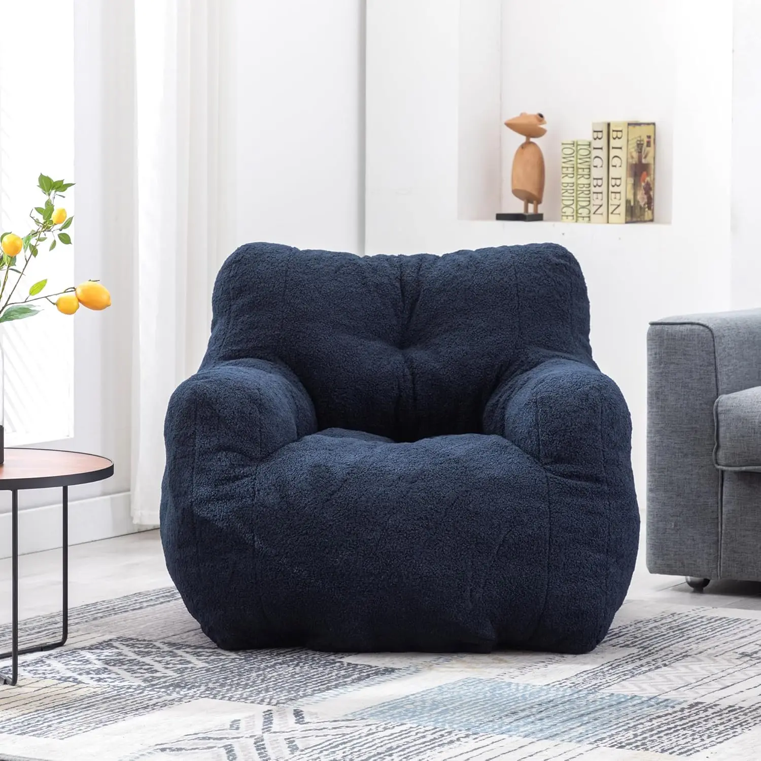 3FT Medium Bean Bag Chair with Filler, Comfy Soft Teddy Accent Chair Lounger Sofa Giant Bean Bag Chairs for Adults, Teens,