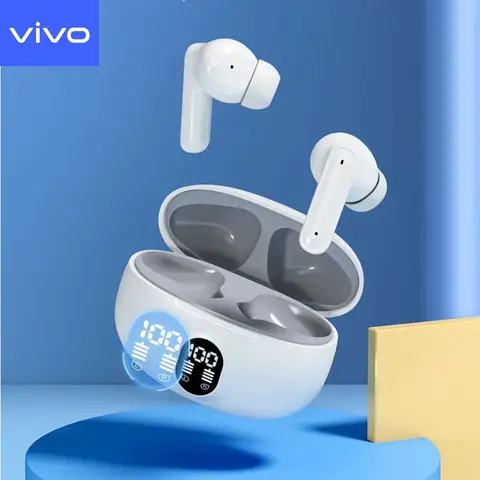 VIVO S510 895B TWS Wireless Earbuds Noise Canceling Waterproof Ear Buds in-Ear Stereo Headphones with LED Display Charging Case