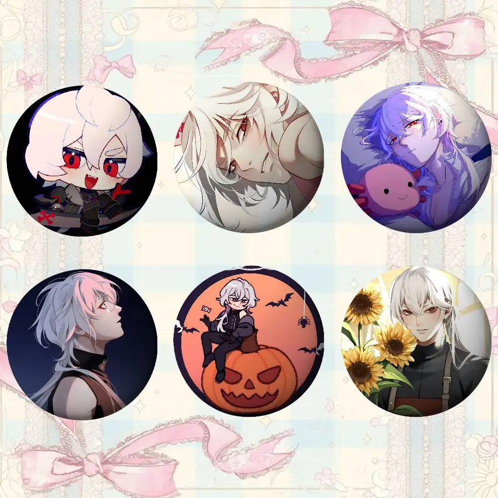 Game A Date With D-Death Broschen, stilvolle Ornament-Pins, exquisite runde Abzeichen, Taschenaccessoires, Schmuck, Geschenke