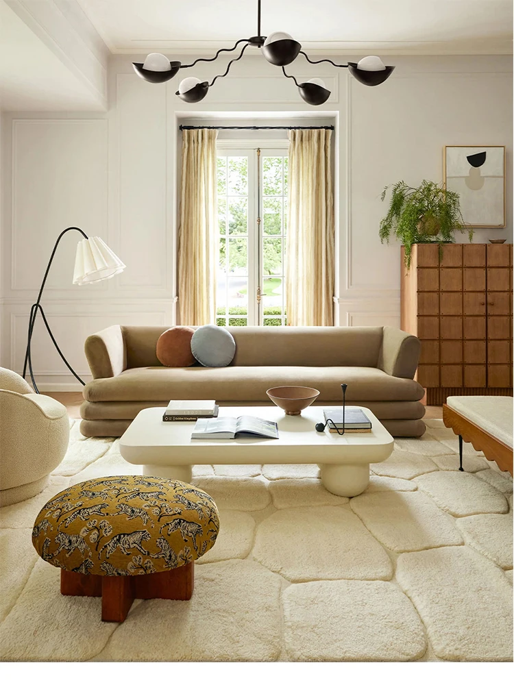 

Простой однотонный шерстяной ковер ручной работы, большой роскошный домашний ковер для декора, 3D-резной, толстый, мягкий, для спальни, новый коврик для дивана