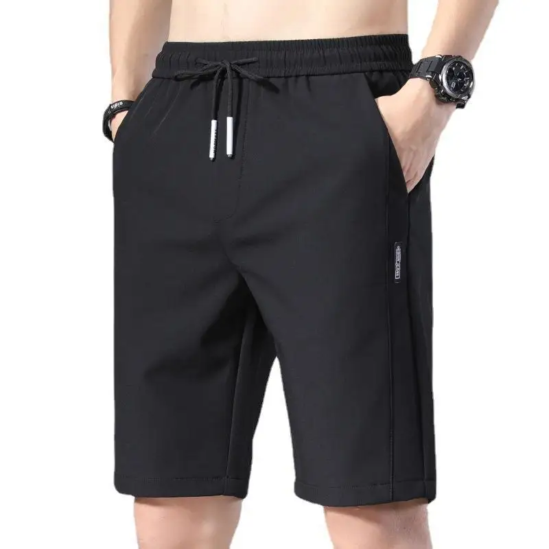 

Summer Thin Five-Part Ice Silk Casual orts Men's Large Crotch Beach Pants Outdoor Wear Summer Mid-Calf Straight Leg Pants