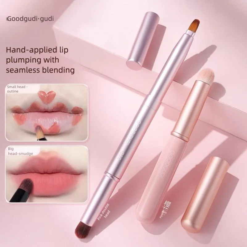 Goody Dual-Head Retractable Lip Blending Brush Professional Concealer & Lipstick Mud Makeup Tool with Cap for Beauty Artists