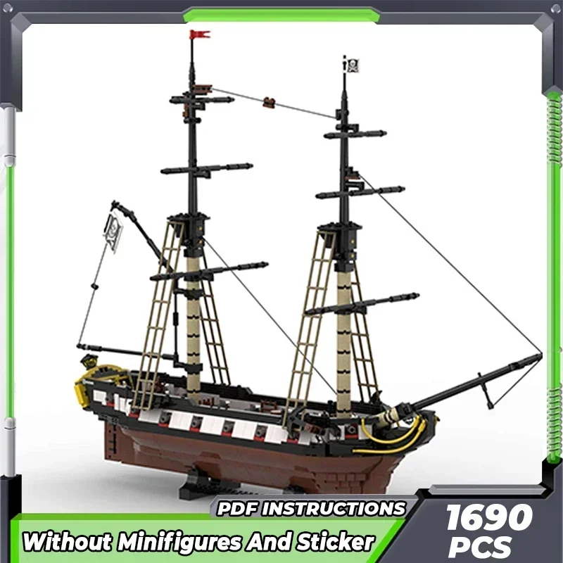 MOC-Briques de construction de modèle de bateau militaire, voilier Barracuda, blocs modulaires de technologie, cadeaux de jouets pour enfants, ensembles de bricolage, assemblage