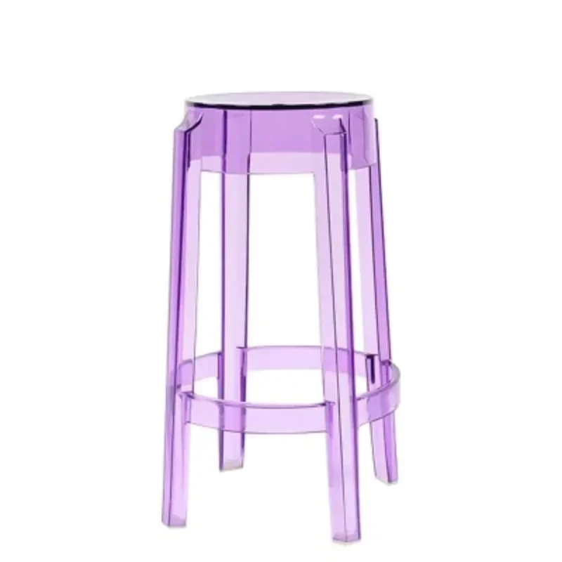 Chic Transparent Acrylic Bar Stool Modern Fashion High Seat Simple Plastic Bar Stool Design